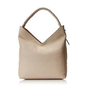 Rebecca Minkoff Chain Trim Leather Hobo Bag in Whiite